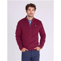1/4 ZIP MOCK NECK FLATBACK PULLOVER