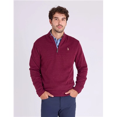 1/4 ZIP MOCK NECK FLATBACK PULLOVER