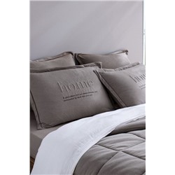 Bobigny Çift Kişilik Pamuklu SuperSoft Comforter Set - Antrasit