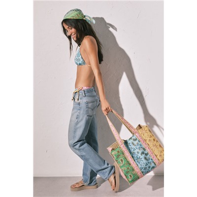 Top bikini triangular estampado multicolor