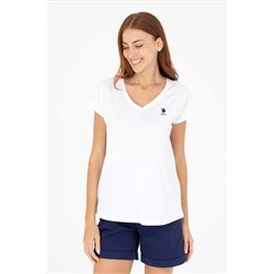 Kadın Beyaz V - Yaka Tişört