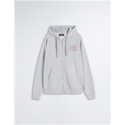 Hooded Fleece Jacket, Men, Light Grey
