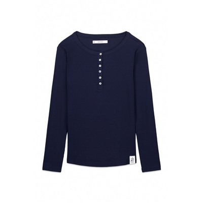 Camiseta manga larga algodón azul