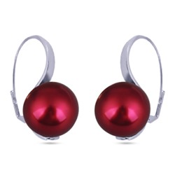 Серьги (Майорка 16мм малиновая; покрытие родий), Есть комплект