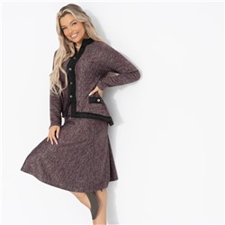 Костюм с юбкой в стиле Шанель, С безупречным вкусом (2 в 1, винный)