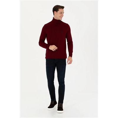 Erkek Bordo Basic Kazak