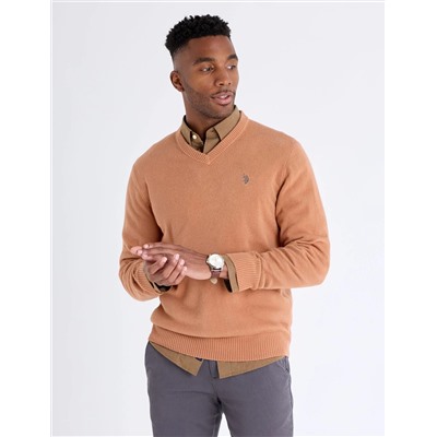 SOLID V-NECK SWEATER