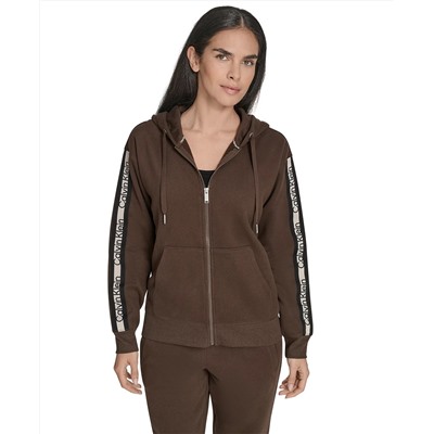 Calvin Klein Women's Fleece Logo Tape Hoodie Jacket