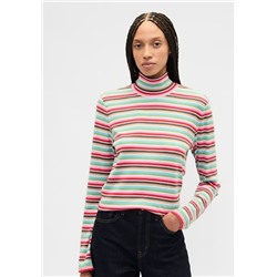 Ribbed Turtleneck T-Shirt