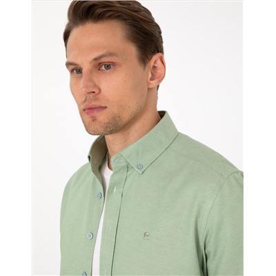 Çağla Oxford Slim Fit Kolay Ütülenebilir Gömlek
