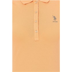 Kadın Turuncu Basic Polo Yaka Tişört