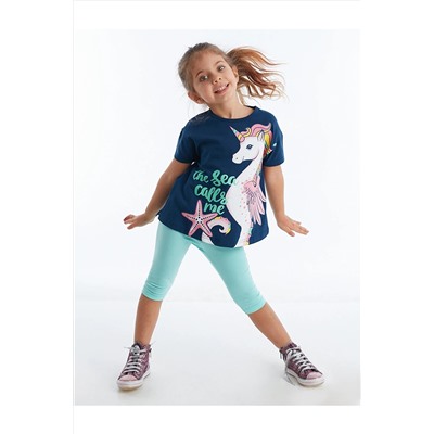 Mushi Denizatı Unicorn Kız Çocuk Tunik Tayt Takım MS-20Y1-064