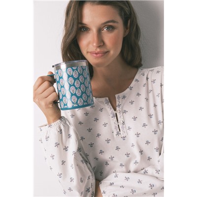 Taza térmica estampada verde