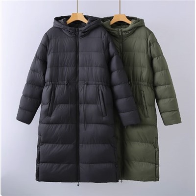 Женское осенне-зимнее универсальное длинное хлопковое пальто