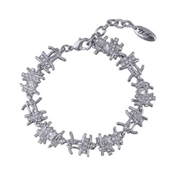 Браслет Ажур (кристаллы SW белые; покрытие родий) 17-20см, Есть комплект