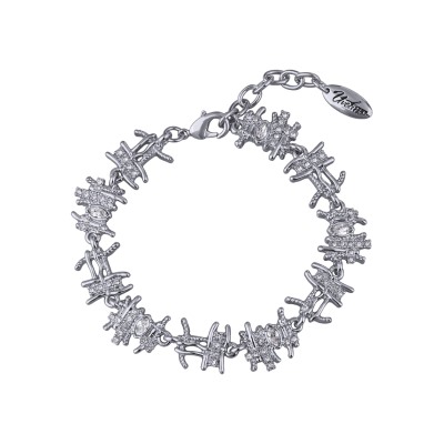 Браслет Ажур (кристаллы SW белые; покрытие родий) 17-20см, Есть комплект