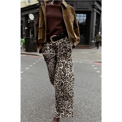 WIDE SATIN TROUSERS WITH BELT
