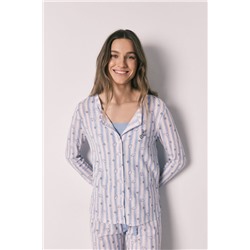 Set pijama rayas y top azul