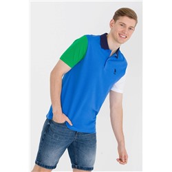 Erkek Saks Polo Yaka Tişört