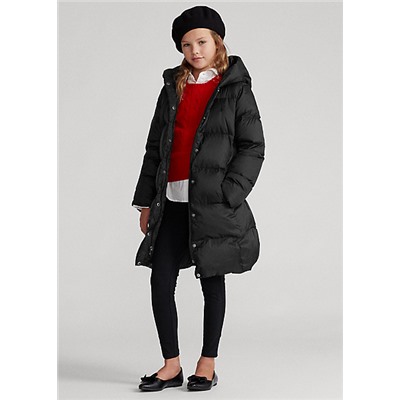 Girls 7-16 Quilted Hooded Down Coat