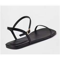 Vegan-Leather Strappy Sandals