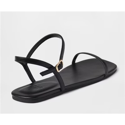 Vegan-Leather Strappy Sandals