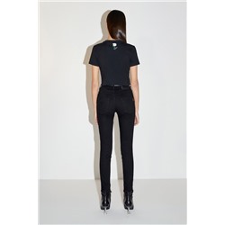 Vaquero skinny push-up de tiro alto Negro