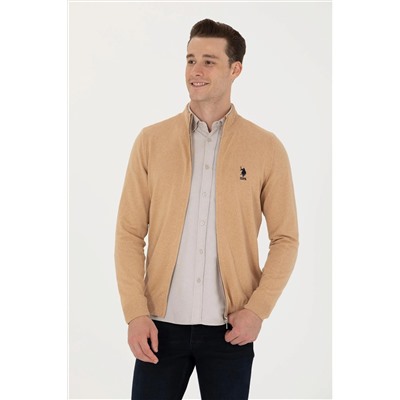 Erkek Kum Melanj Basic Triko Hırka