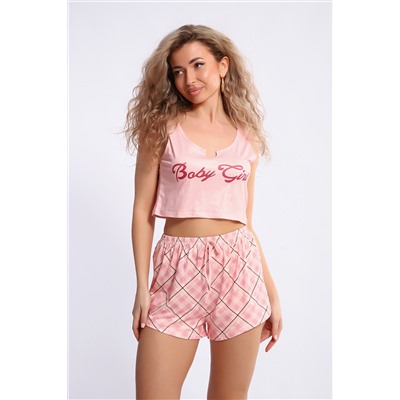 Пижама с шортами и топом домашний комплект 5742
