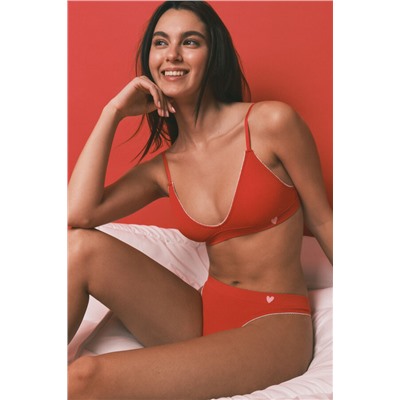 Tanga Seamless canalé rojo