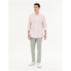 Açık Pembe Regular Fit Uzun Kollu Gömlek