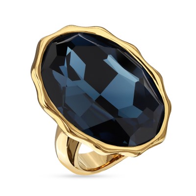 Кольцо Сияние (кристаллы SW темно-синие; покрытие золото), Есть комплект