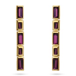 Серьги Богемия 4.5см (кристаллы SW темный аметист; покрытие золото), Есть комплект