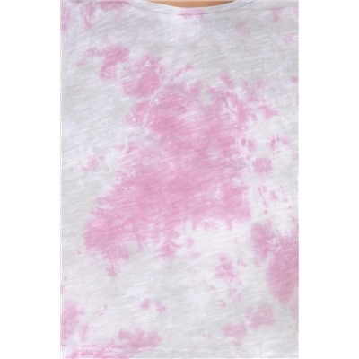 Kadın Menekşe Bisiklet Yaka Crop Tişört