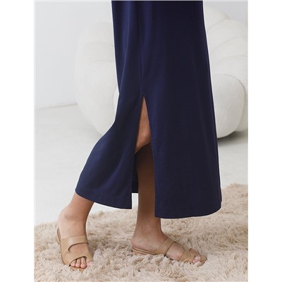 Длинное прямое платье с разрезами из 100% хлопка