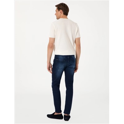 Lacivert Slim Fit Jean Pantolon