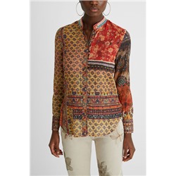 Camisa étnica cuello pico