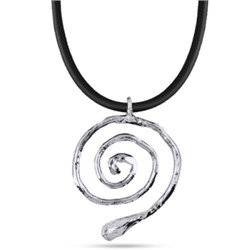 Кулон 50-55см (текстиль черный; покрытие родий)