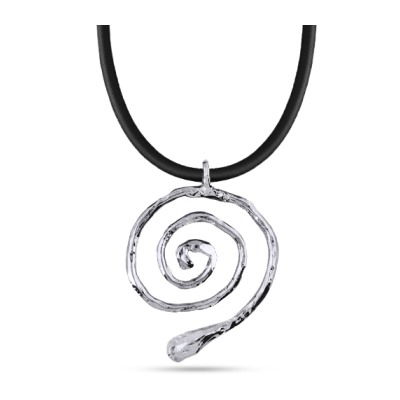 Кулон 50-55см (текстиль черный; покрытие родий)