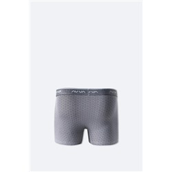 Avva Erkek Gri Geometrik Desenli Tekli Boxer A51Y9505