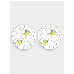 Подставка под горячее, круглая, 34.5 см, 2 шт, Цветы и лимоны