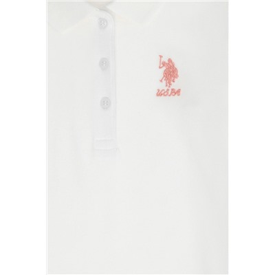Kız Çocuk Ekru Polo Yaka Basic Sweatshirt