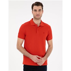 Kırmızı Slim Fit %100 Pamuk Polo Yaka Basic Tişört