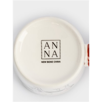 Кружка, 420 мл, фарфор N, бело-бордовая, Лошадь, Horse