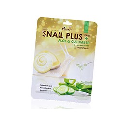 Тканевая маска для лица Snail plus с улиточной слизью, алоэ вера и огурцом  Moods 38 мл / Moods Snail plus Aloe and Cucumber Facial Mask 38ml