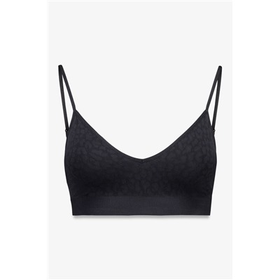 Top sin costuras NATURAL animal print negro