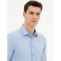 Koyu Mavi Slim Fit Uzun Kollu Gömlek