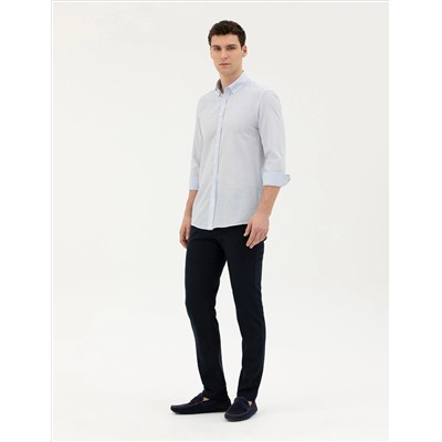 Lacivert Slim Fit Kanvas Pantolon