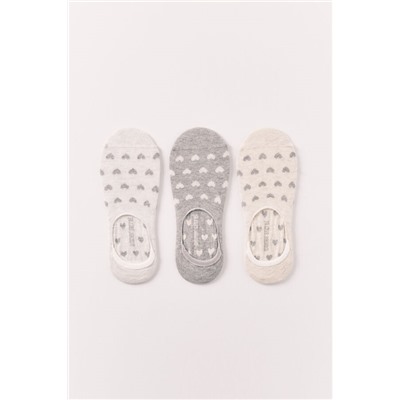 Pack 3 calcetines slip estampado corazones