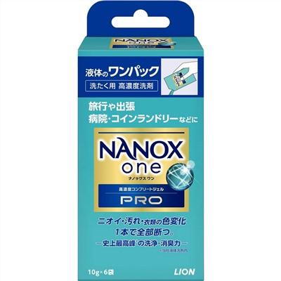 LION Гель для стирки NANOX one Pro 7 Perfomance Концентрат 7 эффектов, аромат свежес 6 саше х 10 гр
